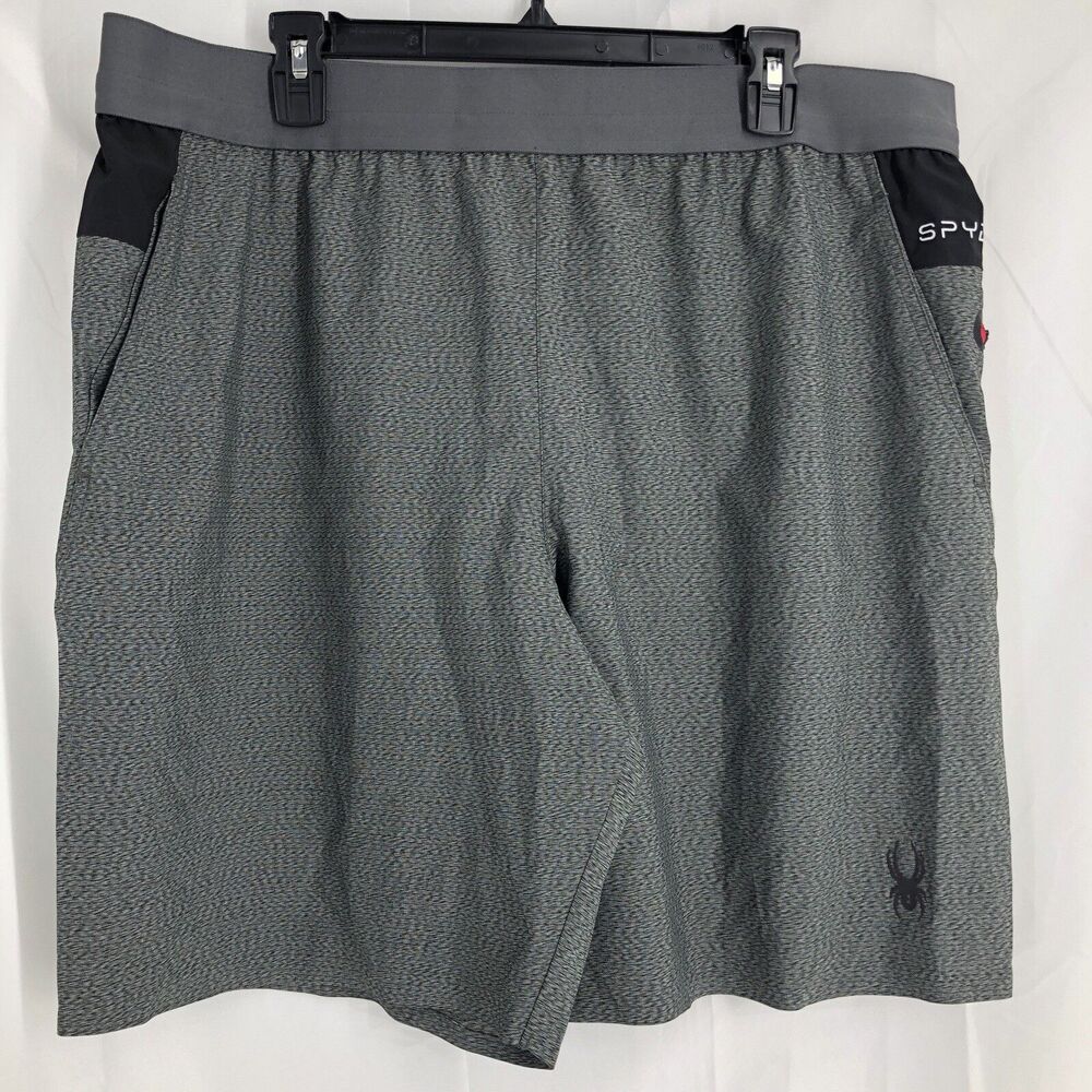 Spyder Active Men's Proweb Zippered Pocket Stretch Shorts Gray XL